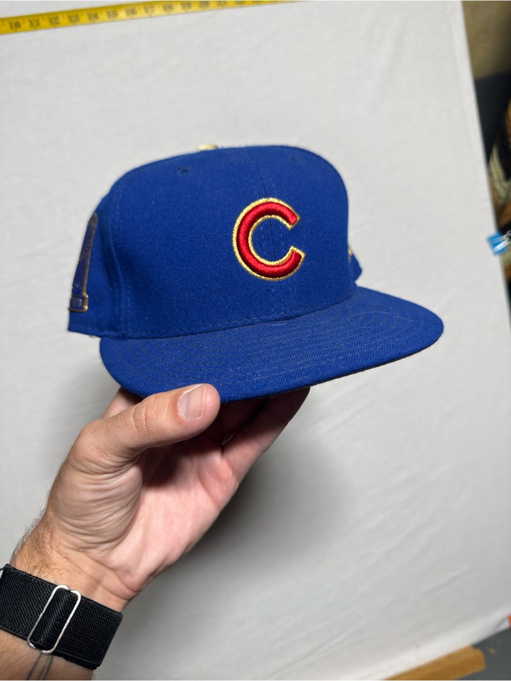 New Era Blue Chicago cubs 2016 champion Cap with Red and Gold 'C' Patch